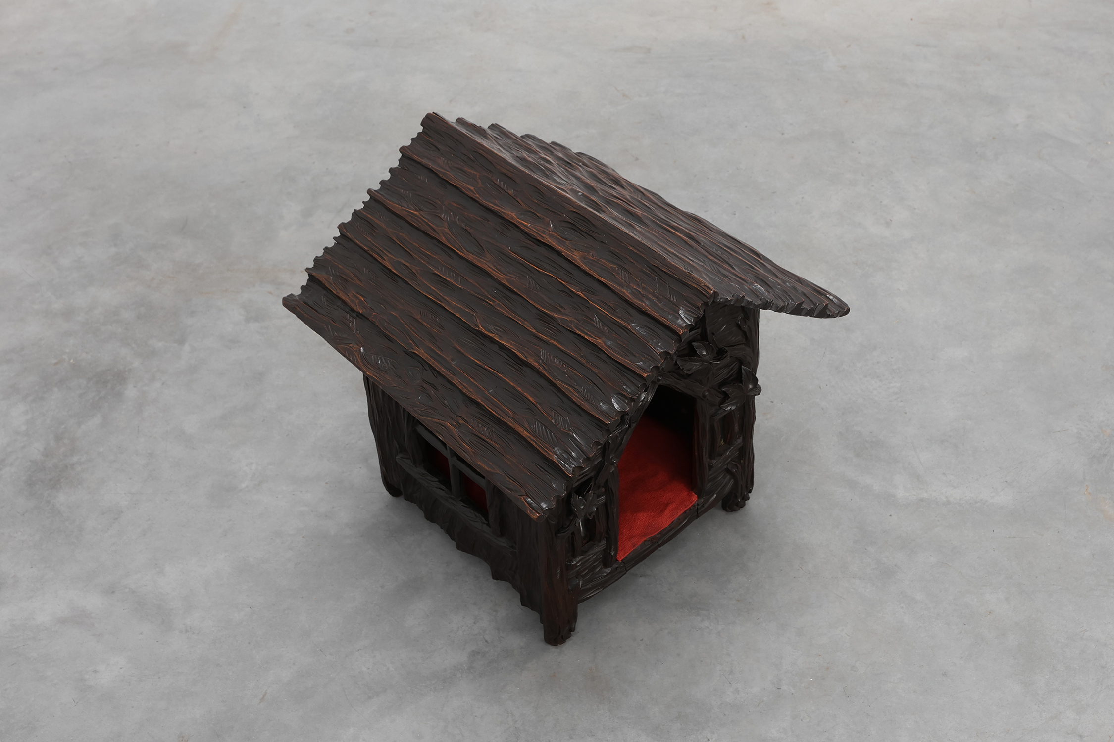 Black Forest style carved oak dog kennel, Switzerland/Germany, ca. 1850thumbnail